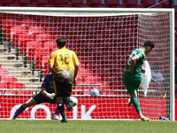LONDON, ENGLAND - MAY 22:Ben Shepherd of Newport Pagnell Town scores during The Buildbase FA Vase Final Final 2021/2020 between Littlehampto...