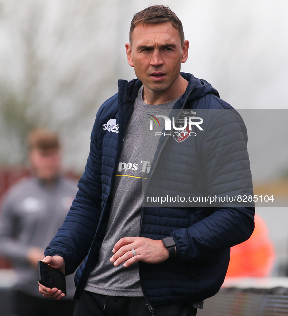 Leicester Tigers's Coach Kevin Sinfield  during the Gallagher Premiership match between Newcastle Falcons and Leicester Tigers at Kingston P...