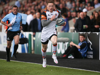 Leicester Tiger's Chris Ashton runs with the ball   during the Gallagher Premiership match between Newcastle Falcons and Leicester Tigers at...