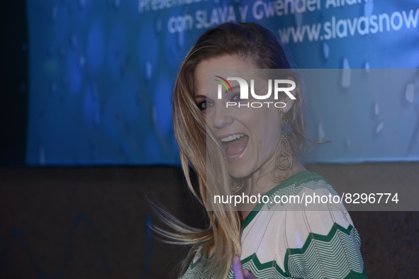 Ana Layevska attends at blue carpet of the circus theater Slava's Snowshow at Teatro San Rafael. On May 25, 2022 in Mexico City, Mexico.  