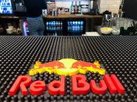 Red Bull logo is seen in a bar in Krakow, Poland on May 23, 2022. (