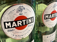 Martini bottles are seen  in a supermarket in Krakow, Poland on May 24, 2022. (