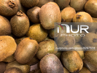 Kiwi fruits are seen in a supermarket in Krakow, Poland on May 25, 2022. (