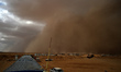 A powerful sand storm sweeping the western desert an marks the begining of Winter at al-Bu...