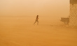 A powerful sand storm sweeping the western desert an marks the begining of Winter at al-Bu...