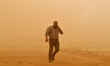 A powerful sand storm sweeping the western desert an marks the begining of Winter at al-Bu...