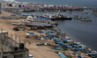  General view of the port of Gaza on a rainy day in  Gaza City October 7, 2015.  