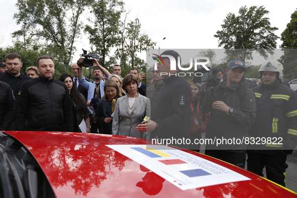 KYIV, UKRAINE - MAY 30, 2022 - Minister of Internal Affairs of Ukraine Denys Monastyrskyi and Minister for Europe and Foreign Affairs of Fra...