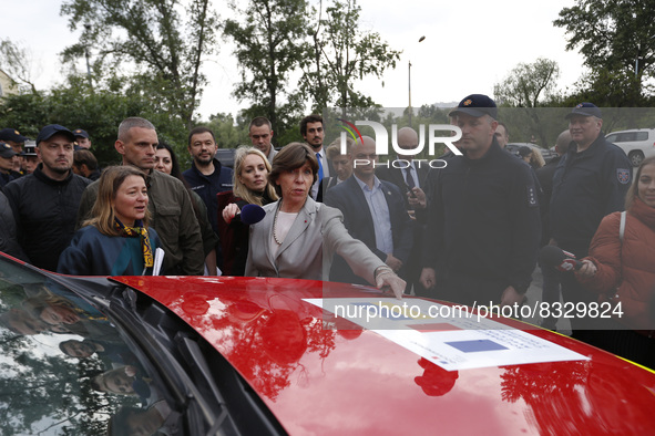 KYIV, UKRAINE - MAY 30, 2022 - Minister of Internal Affairs of Ukraine Denys Monastyrskyi and Minister for Europe and Foreign Affairs of Fra...