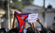 Nepalese social media Twitteratis carries placard rally in front of the Indian Embassy at...