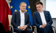 Donald Tusk, Szymon Holownia during a meeting at which Polish opposition parties signed th...