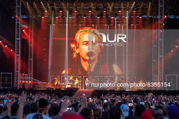 Luciano Ligabue during the Italian singer Music Concert Luciano Ligabue - 30 Anni in un giorno on June 04, 2022 at the RCF Arena in Reggio E...