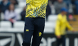 Brydon Carse of Durham reacts during the Vitality T20 Blast match between Durham County Cr...