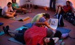 Members of the Victims' Mortgage Platform (PAH) camp to stop the eviction of Gonzalez' fam...