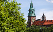 A view of the Clock Tower of the Wawel Royal Castle in Krakow, Poland on June 7, 2022. 
