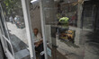 An Iranian butcher looks on while sitting at his butcher shop at the Shapour Bazaar (Marke...