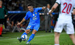 Italy's Giacomo Raspadori in action during the football UEFA Nations League match Italy vs...