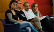 ANTONIO BAÑOS (second right) of CUP, a left-wing pro-independence party, during a politica...