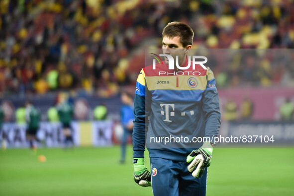Ciprian Tatarusanu #12 of Romania National Team  during the UEFA Euro 2016 Qualifying Round - Group F game between  Romania national footbal...