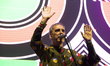 Brazilian singer Arnaldo Antunes sings on the Cupra stage, on the second day of the Nos Pr...