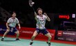 Zhou Haodong and He Jiting of China compete in the Men's Doubles semi finals match against...