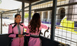 The women only marshals post alongside the track during the Formula 1 Azerbaijan Grand Pri...