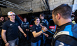 Ambiance post race of the Signatech Teams : Alpine Elf Team, Alpine A480 - Gibson, and OGI...