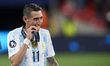 Angel Di Maria (Paris Saint-Germain) of Argentina celebrates victory after the Finalissima...