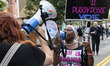 Counter-demonstrators interrpupt an abortion rights demonstration in Washington, D.C. on J...
