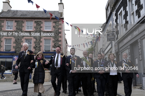 Selkirk, UK. 17.Jun.2022.  
The First Drum at 6am, starts the procession round the town on the mornings ceremonies.
Selkirk commemorates and...