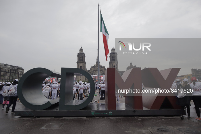 Massive Boxing Class In The Zocalo Of Mexico City
