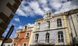 Typical houses in the city center of Tomar, Portugal on June 20, 2022. 
