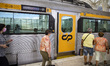 People wait for a regional train at the train station Oriente in Lissabon, Portugal on Jun...