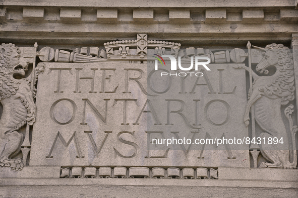 Detail of the decorative elements adorning the Royal Ontario Museum building in downtown Toronto, Ontario, Canada, on July 20, 2022. The Roy...