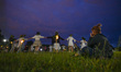 A group of young women performs a dance during the Kupala Night celebrations, the Slavic s...