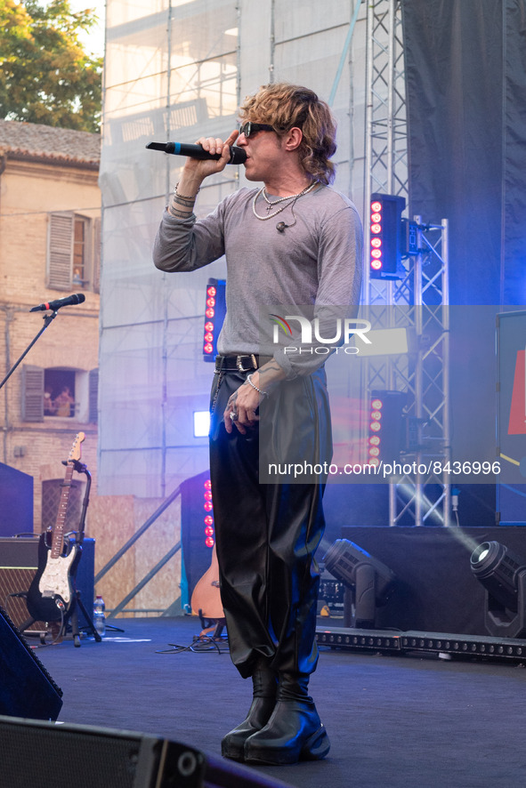 Irama during the Italian singer Music Concert Irama - RDS on summer on June 19, 2022 at the Rotonda a mare in Senigallia (AN), Italy 