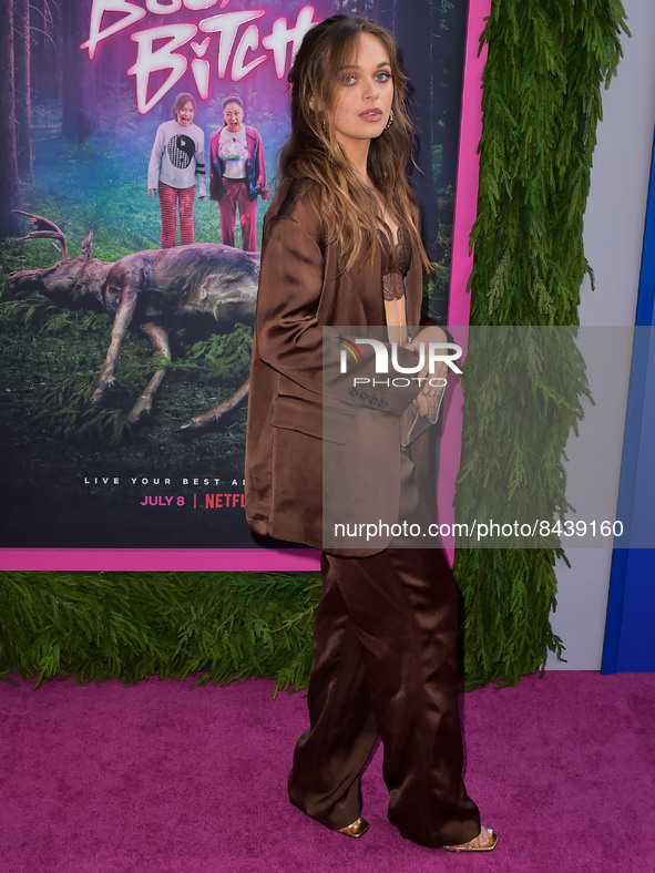 Alyssa Jirrels arrives at the Los Angeles Special Screening Of Netflix's 'Boo, Bitch' held at the Bay Theatre on June 22, 2022 in Pacific Pa...