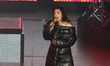 Chilean singer Mon Laferte performs on stage as part of her 'Amarrame Tour' at National Au...