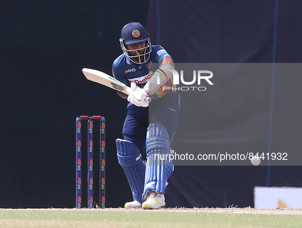 Sri lanka's Kusal Mendis plays a shot during the 5th One Day International match between Sri Lanka and Australia at R. Premadasa Stadium on...