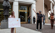 Several dozen people protested on Friday, 24 June, 2022, in front of the state capitol bui...