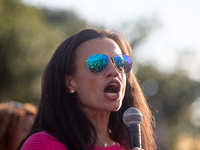 Alexis McGill Johnson, president of Planned Parenthood, speaks at the Bans Off Our Bodies led rally outside of Union Station near in the U.S...
