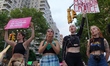 Abortion rights protesters took to the streets of New York City and over ten thousand peop...