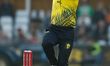 Liam Trevaskis of Durham bowls during the Vitality T20 Blast match between Durham County C...