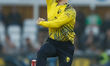Liam Trevaskis of Durham bowls during the Vitality T20 Blast match between Durham County C...