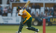 Steven Mullaney of Notts Outlaws bats during the Vitality T20 Blast match between Durham C...