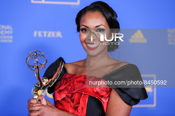 Trinidadian-Canadian actress Mishael Morgan, winner of the Outstanding Performance by a Lead Actress in a Drama Series award, poses in the p... by Image Press Agency/NurPhoto