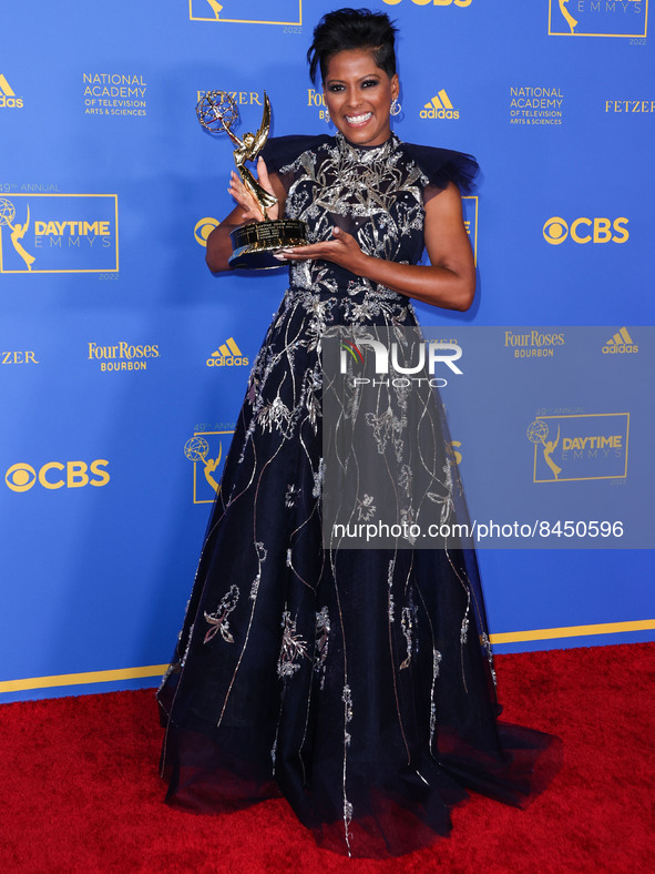 American broadcaster Tamron Hall, winner of the Outstanding Informative Talk Show Host award, poses in the press room at the 49th Daytime Em... by Image Press Agency/NurPhoto