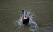 Kashmiri boys swim in River Jhelum on a hot summer day in Sopore District Baramulla Jammu...
