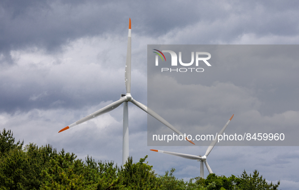 Wind plant operation for generator electricity production at Natural Energy Complex in Yeongdeok, South Korea. South Korea said Monday it wi...