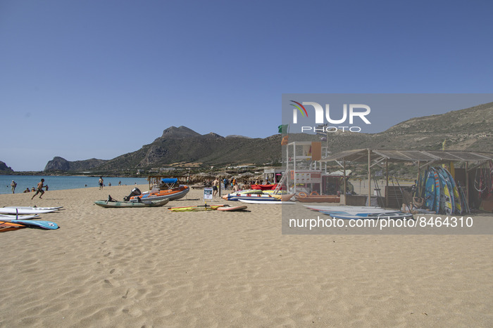 Tourism In Greece - Falassarna Beach In Crete Island